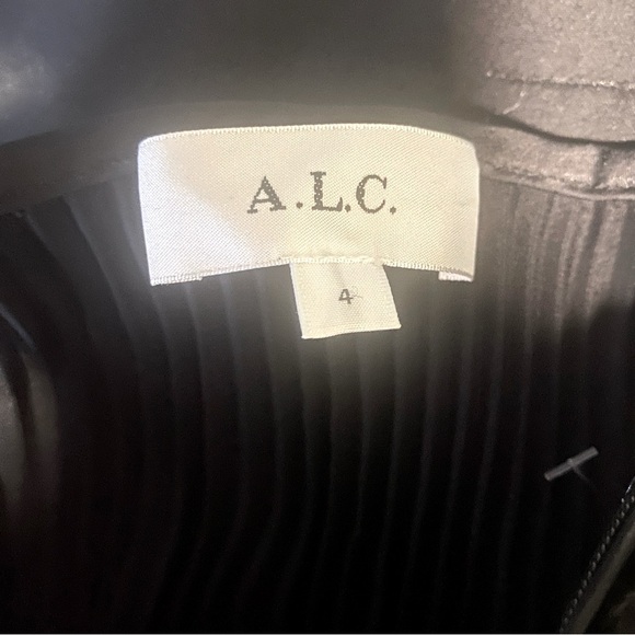 LIKE NEW A.L.C. Aries Satin Pleated Dress in Black - Size 4 - Picture 14 of 16